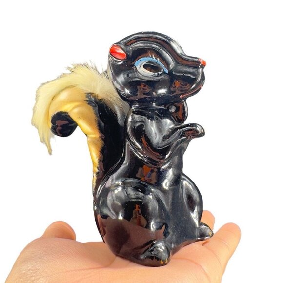 Vintage Red Ware Pottery Skunk Squirrel Figurine Hand Painted Japanese Figure - Picture 13 of 16